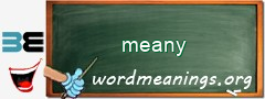 WordMeaning blackboard for meany